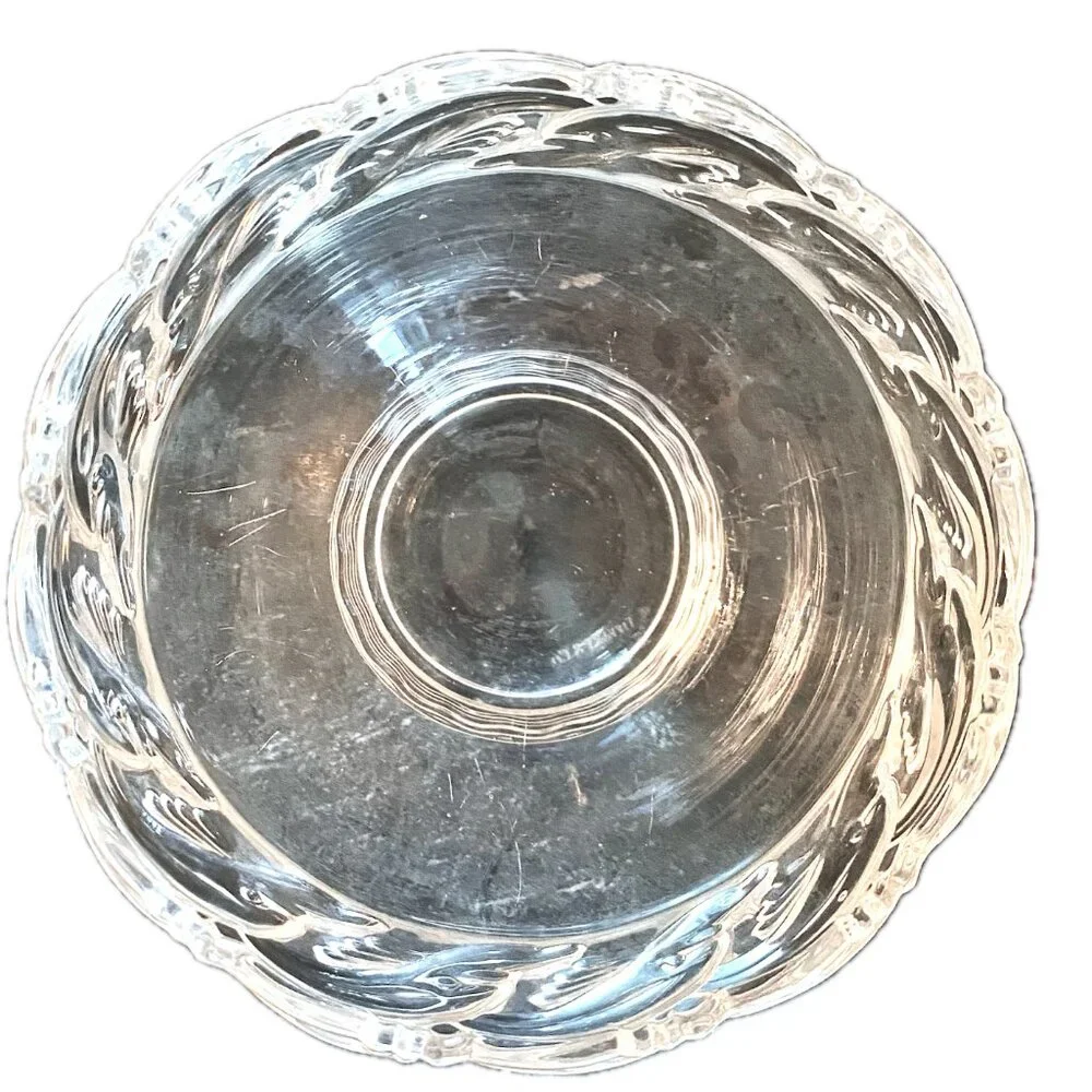 Tiffany &Co Crystal Art Glass Pedestal Bowl 